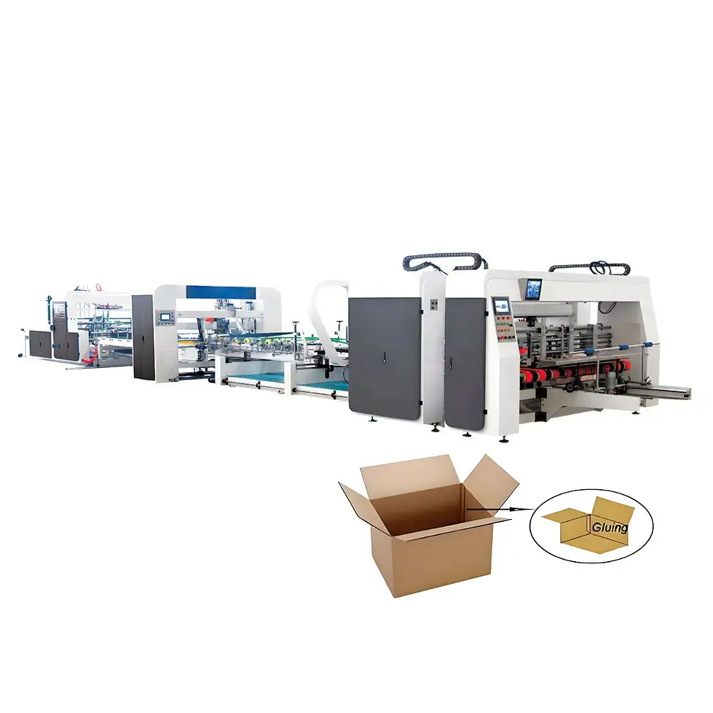 Box folder gluer stitcher machine